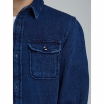 JACK & JONES Fløjls Skjorte Dark Blue Denim